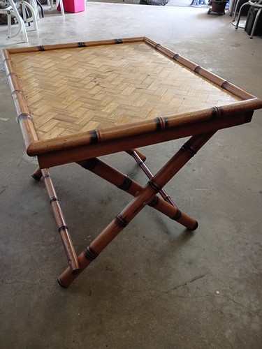 Vintage bamboo foldable square - vintage,