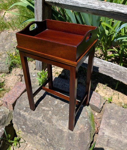 Vintage solid mahogany stand - solid,