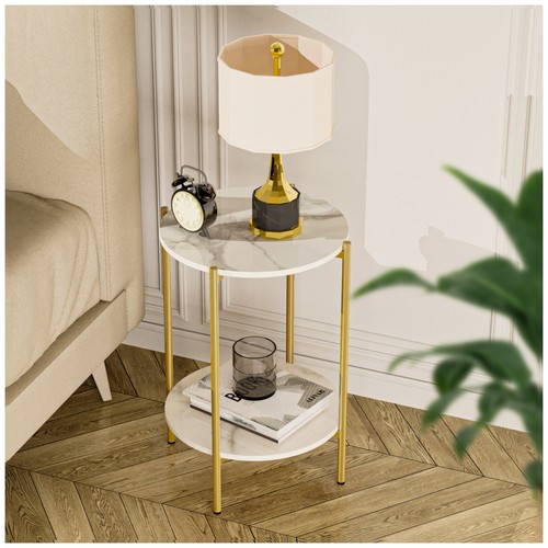 Tiers marble end table - tiers,