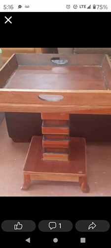 Wood square side table - wood, (